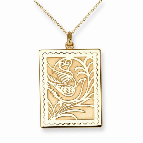 Sterling Silver Gold-Plated Postage Stamp Our Wedding Necklace