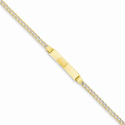 14K Yellow Gold Pave Curb Id Bracelet