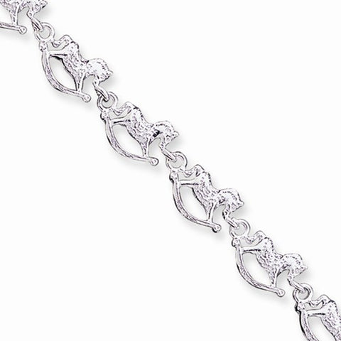 Sterling Silver Rock G Horses Bracelet