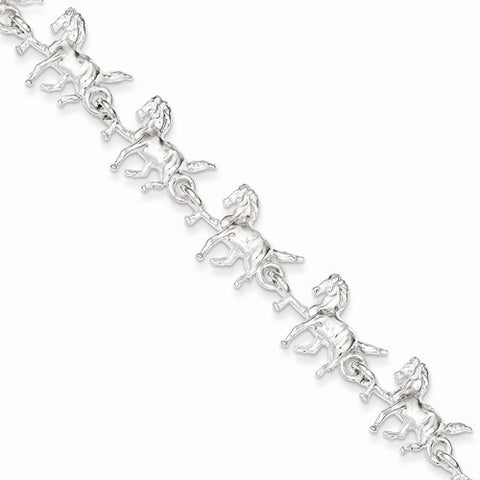 Sterling Silver Horses Bracelet