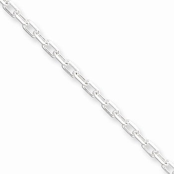 Sterling Silver Fancy Diamond-Cut Open Link Cable Chain