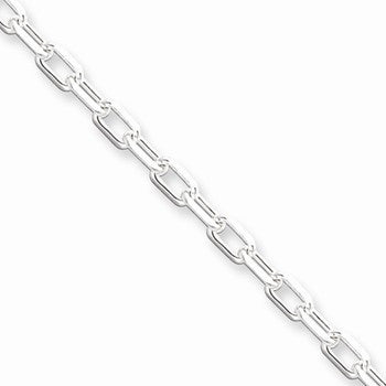 Sterling Silver Fancy Diamond-Cut Open Link Cable Chain