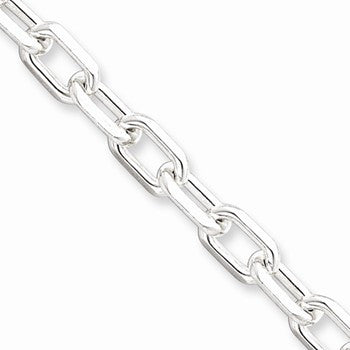 Sterling Silver Fancy Diamond-Cut Open Link Cable Chain