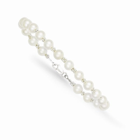 Sterling Silver White Pearl Bracelet