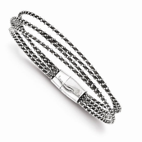 Sterling Silver Ruthenium Bracelet