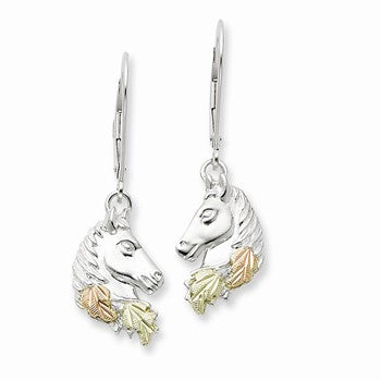 Sterling Silver 12K Small Horsehead Leverback Earrings