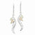 Sterling Silver 12K Leaf Leverback Earrings