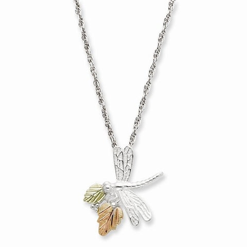 Sterling Silver & 12K Gold Dragonfly Necklace