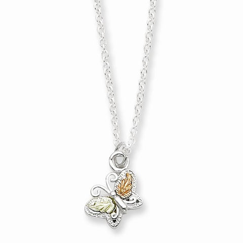 Sterling Silver & 12K Gold Butterfly Necklace