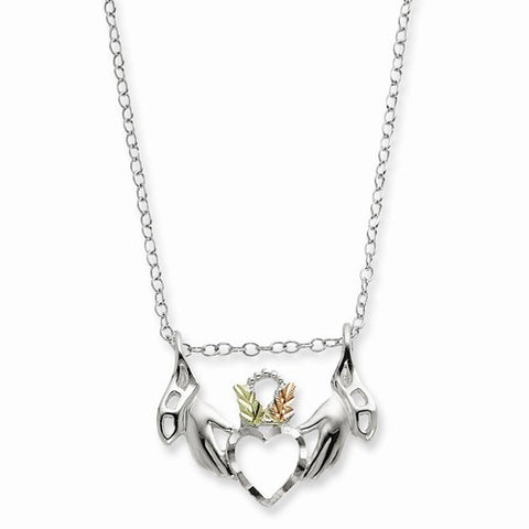 Sterling Silver & 12K Gold Heart Hands Necklace