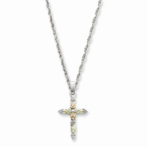 Sterling Silver & 12K Gold Cross Necklace