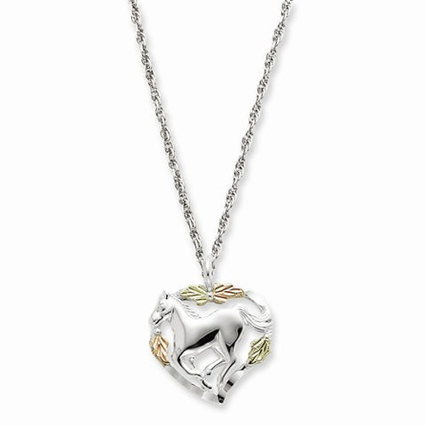 Sterling Silver & 12K Gold Horse Heart Necklace