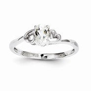 Sterling Silver White Topaz Ring