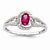 Sterling Silver Ruby & Diamond Ring