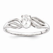 Sterling Silver White Topaz Ring