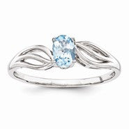 Sterling Silver Light Swiss Blue Topaz Ring