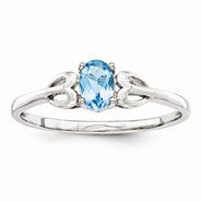 Sterling Silver Light Swiss Blue Topaz Ring