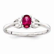 Sterling Silver Ruby Ring