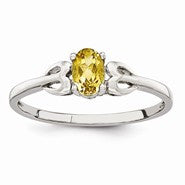 Sterling Silver Citrine Ring