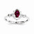 Sterling Silver Ruby & Diamond Ring