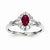 Sterling Silver Ruby & Diamond Ring