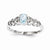 Sterling Silver Aquamarine & Diamond Ring