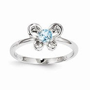 Sterling Silver Light Swiss Blue Topaz Ring