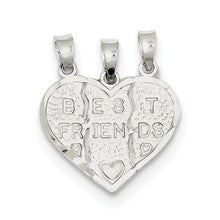 Sterling Silver Best Friend 3-piece break apart Heart Charm hide-image