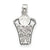 Sterling Silver CZ Basketball Net & Ball Charm hide-image