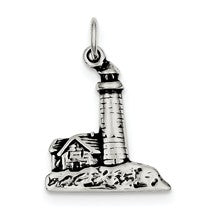 Sterling Silver Antiqued Lighthouse Charm hide-image