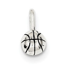 Sterling Silver Antiqued Basketball Charm hide-image