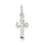 Fleur De Lis Cross Charm in Sterling Silver