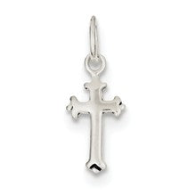 Sterling Silver Fleur De Lis Cross Charm hide-image