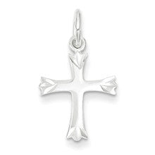 Sterling Silver Fleur De Lis Cross Charm hide-image