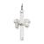 Satin D/C Draped Cross Charm in Sterling Silver