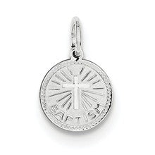 Sterling Silver Baptism Disc Charm hide-image