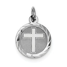 Sterling Silver Cross Disc Charm hide-image