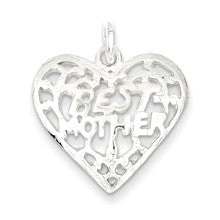 Sterling Silver Best Mother Heart Charm hide-image