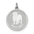 Bull Dog Disc Charm in Sterling Silver