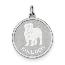 Sterling Silver Bull Dog Disc Charm hide-image