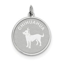 Sterling Silver Chihuahua Disc Charm hide-image