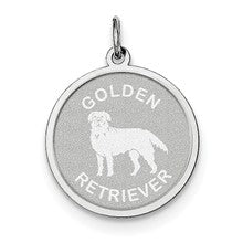 Sterling Silver Golden Retriever Disc Charm hide-image