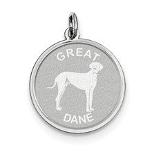 Sterling Silver Great Dane Disc Charm hide-image