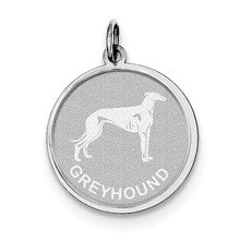 Sterling Silver Greyhound Disc Charm hide-image