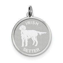 Sterling Silver Irish Setter Disc Charm hide-image