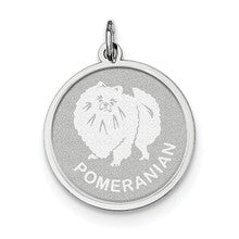 Sterling Silver Pomeranian Disc Charm hide-image