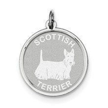 Sterling Silver Scottish Terrier Disc Charm hide-image