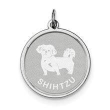 Sterling Silver Shih Tzu Disc Charm hide-image