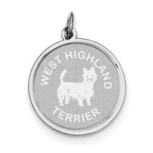 Sterling Silver West Highland Terrier Disc Charm hide-image