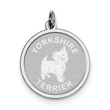 Sterling Silver Yorkshire Terrier Disc Charm hide-image